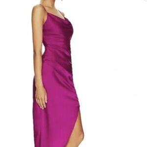 Astr Asymmetrical Magenta Dress